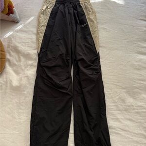 Anine Bing Black and Beige Track Pants